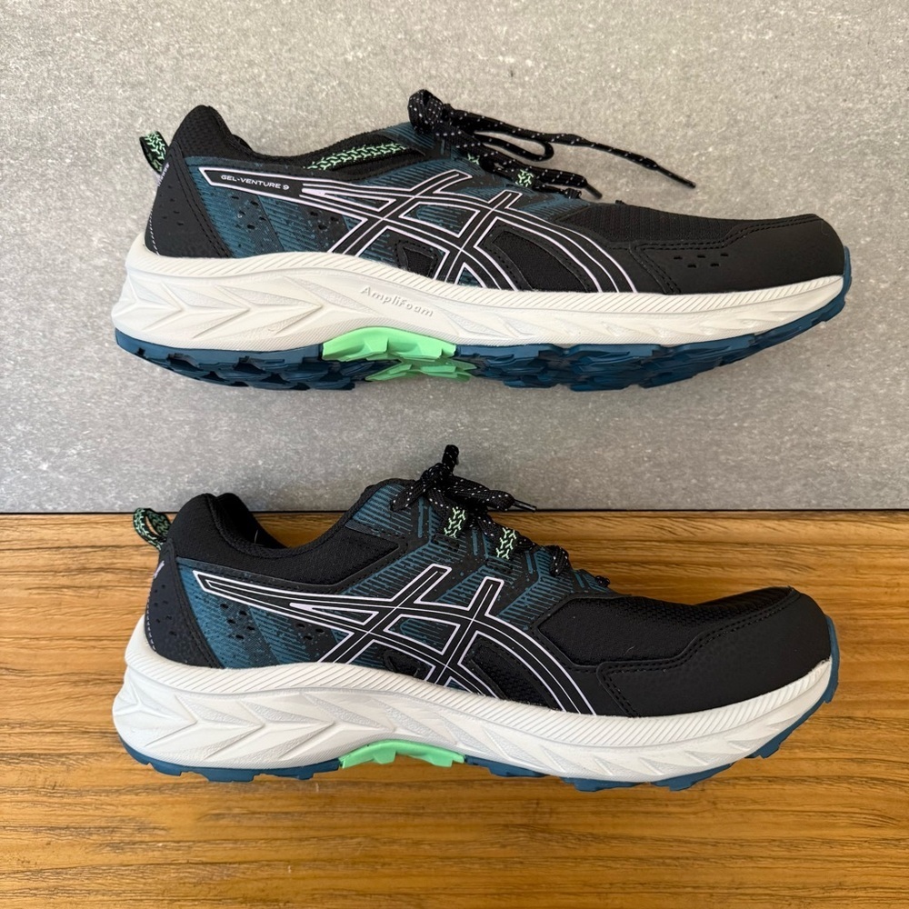 ASICS GEL Venture 9 Women's Trail Running Shoes Black Violet Blue Size 11 Wide - Picture 3 of 12